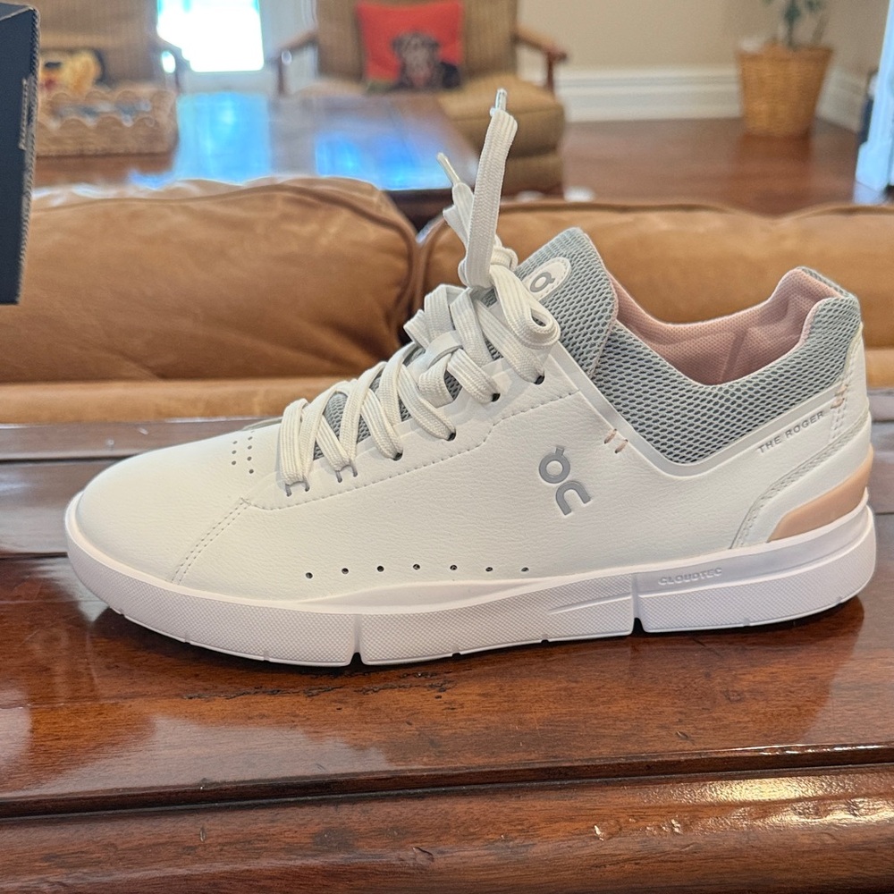 On Running White and Gray Sneakers